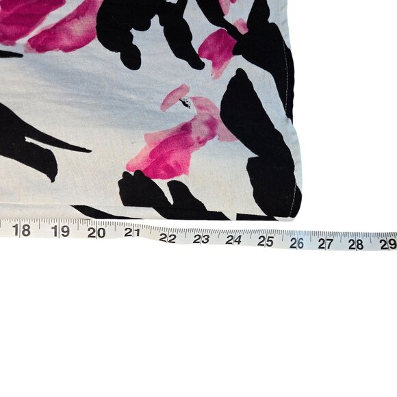 A Line Linen Skirt with large floral print Size 10 - Picture 3 of 4